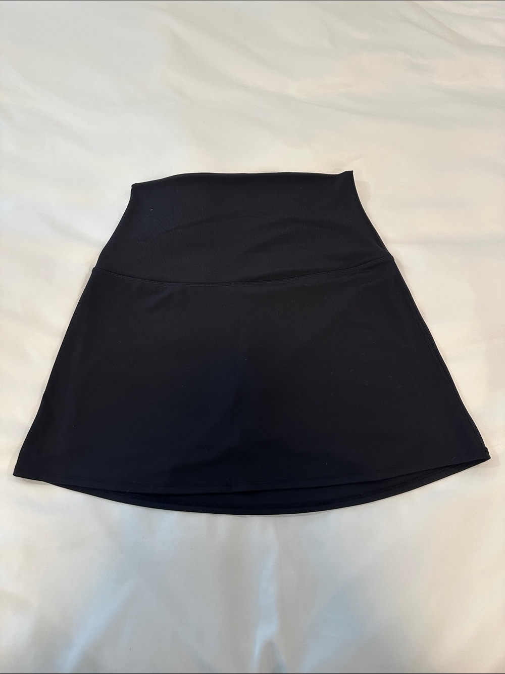High-Rise Maternity Black Active Skort with Flared Hem